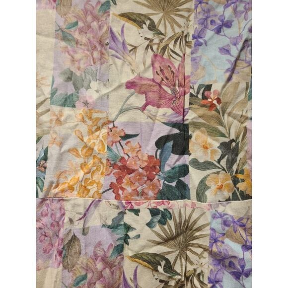 Zara Bloggers Favorite Floral Parrot Tapestry Linen Button Up Dress M *Flaw EUC - Picture 14 of 15